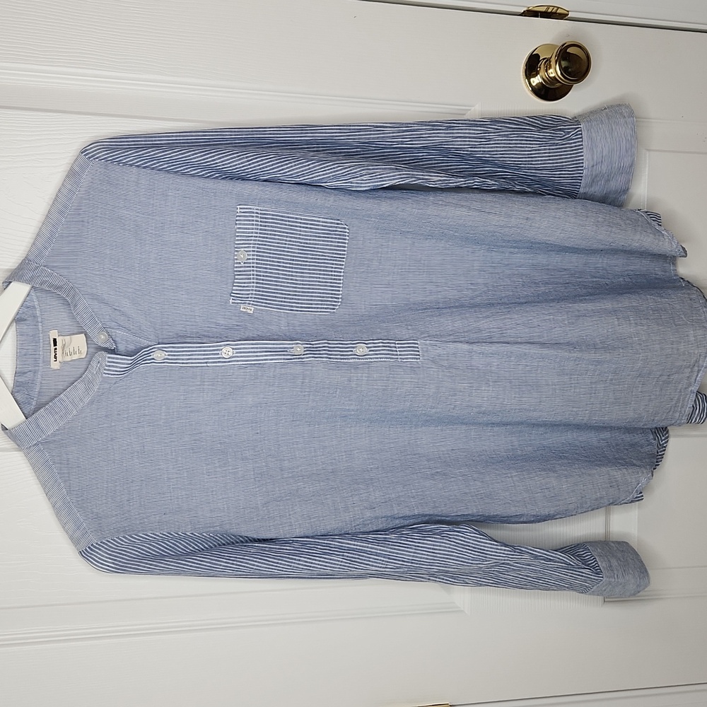 Levis tunic blue pin stripe size XL 100% cotton